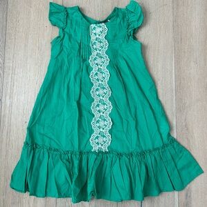 Cotton dress green with lace